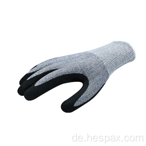 Hespax sandy nitril HPPE -Maschinist geschnittene resistente Handschuhe